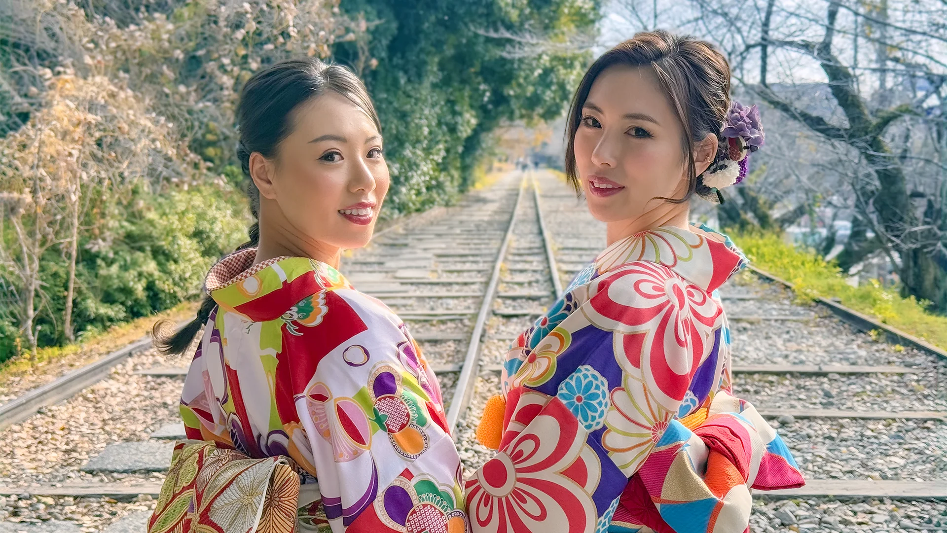 Two women in kimonos